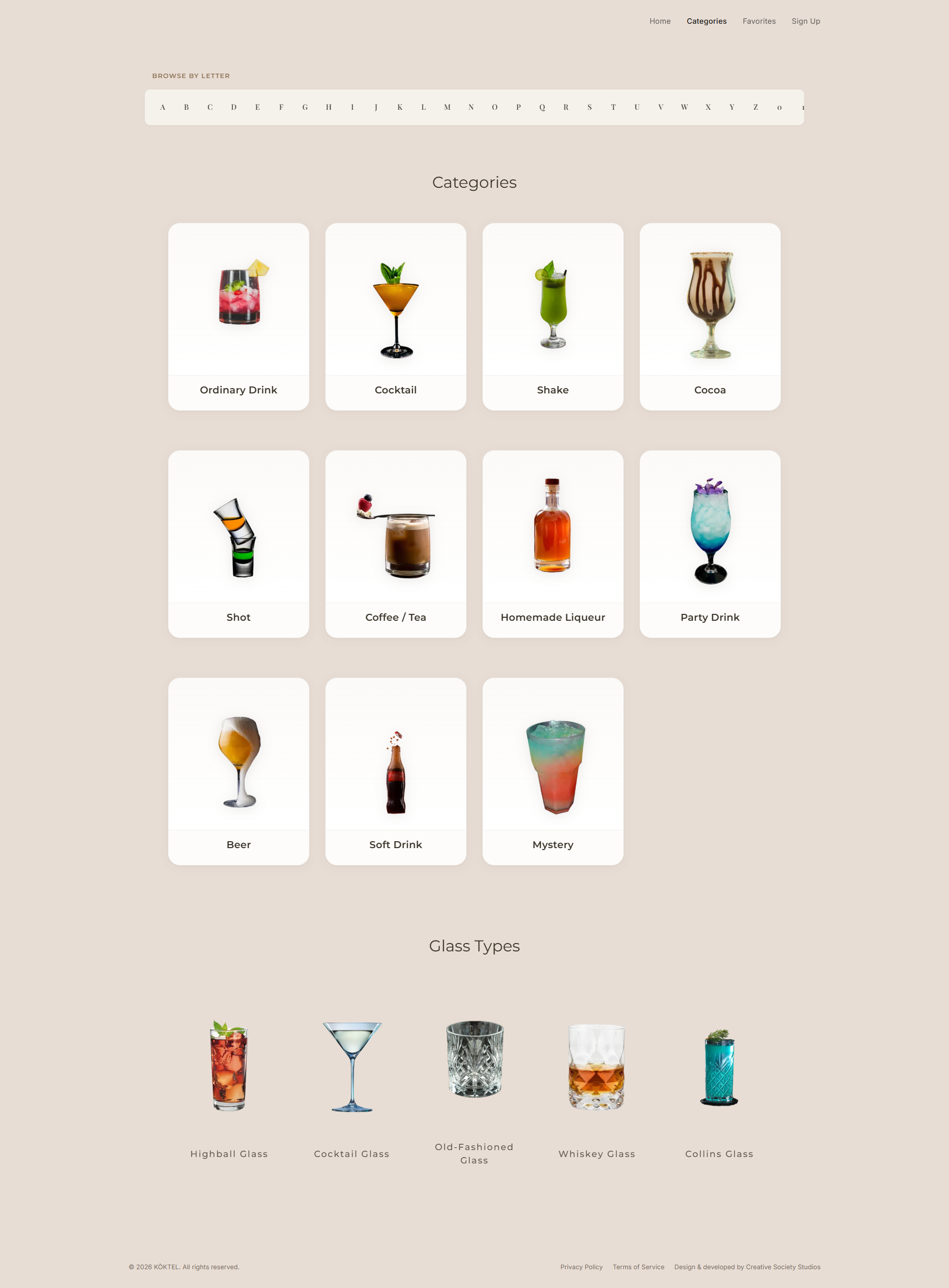 KÒKTEL Categories