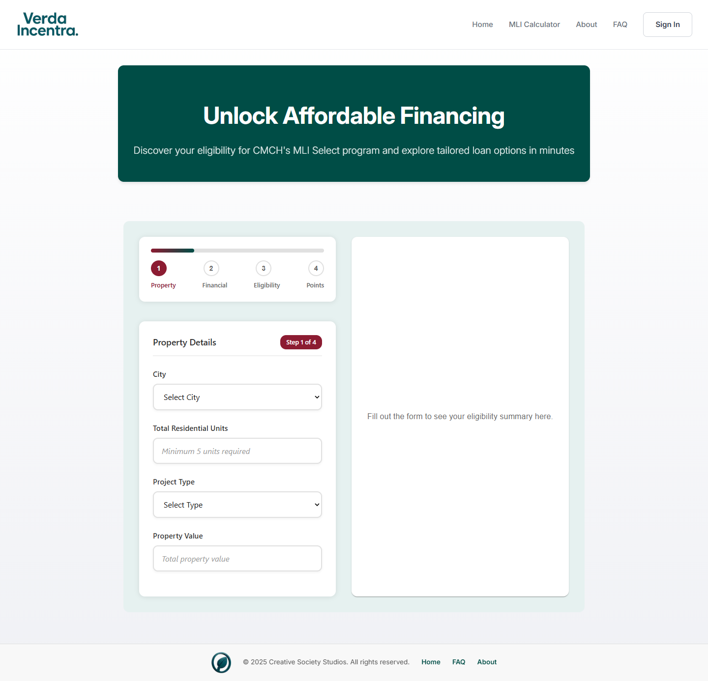 Verda Incentra MLI Calculator